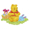 Winnie Pooh and Piglet Easter machine embroidery design